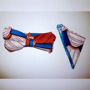 Handmade African Bowtie w/ Pocket Square